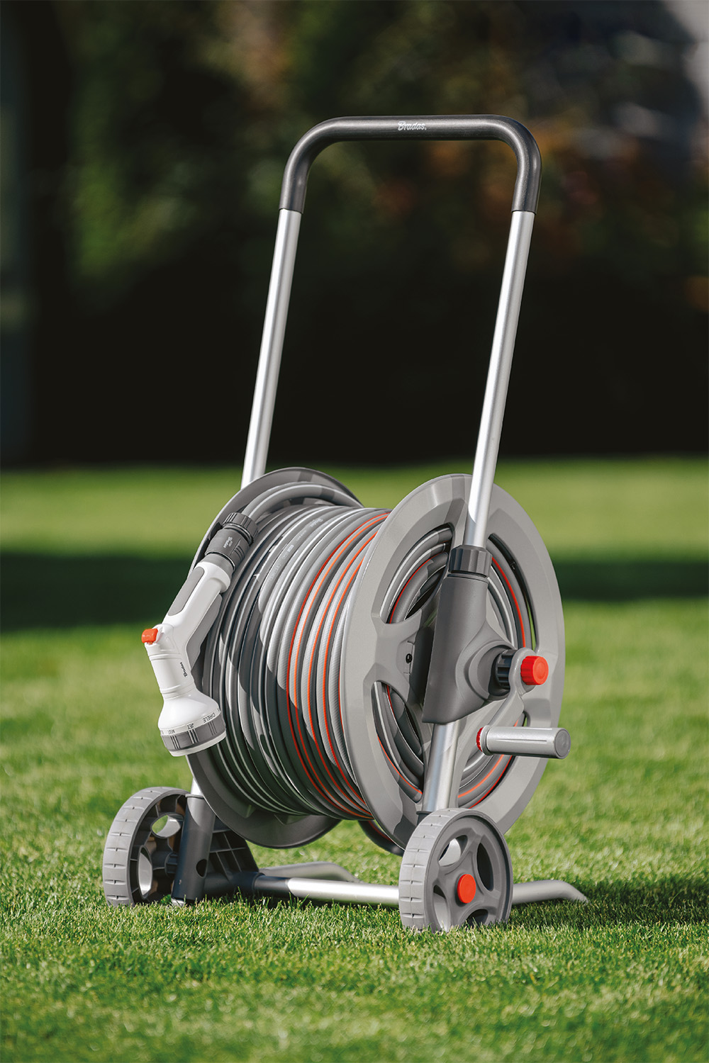 Bradas White Line metalen slangenwagen set compleet met tuinslang en accessoires