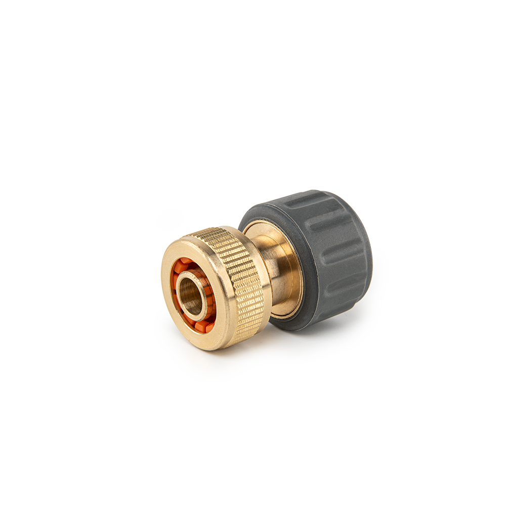 Bradas Brass Soft messing snelkoppeling 1/2 inch met waterstop voor tuinslang