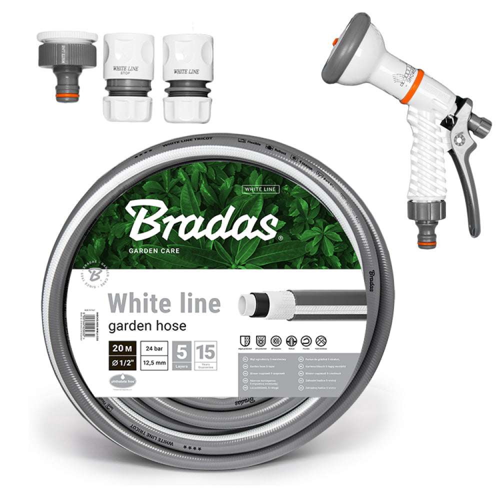 Bradas White Line anti-knik tuinslang schoon en netjes opgerold