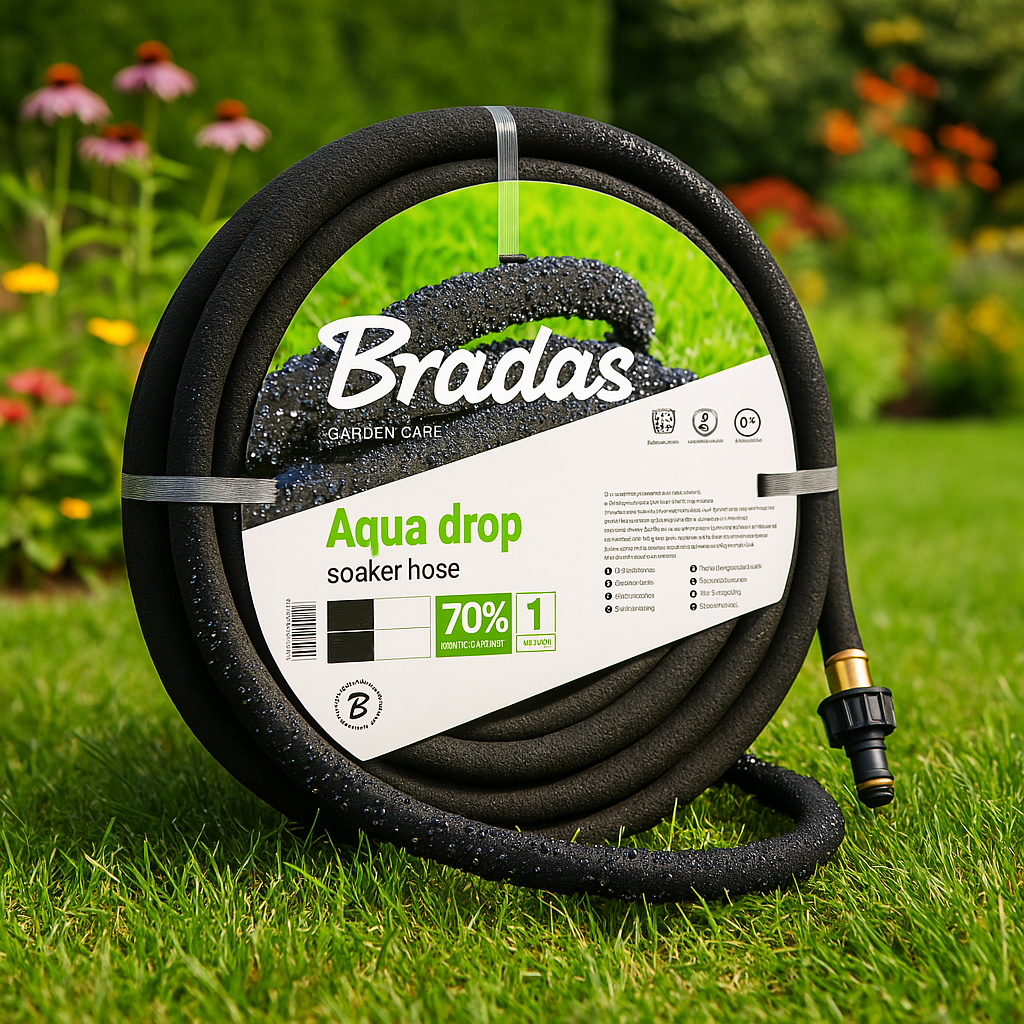Bradas Aqua Drop zweetslang voor efficiënt tuin water geven in de zomer zonder verspilling