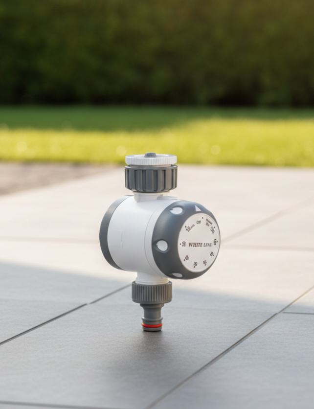 Watermeter en irrigatiecomputer voor automatisch en efficiënt tuin sproeien