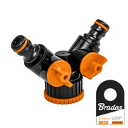 Bradas BLACK LINE T-stuk met Twee Kleppen | Bradas.nl