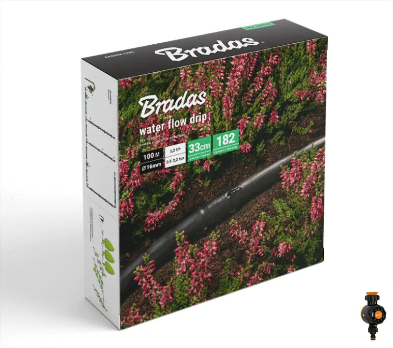 Bradas druppelslang set 100 meter met timer en accessoires