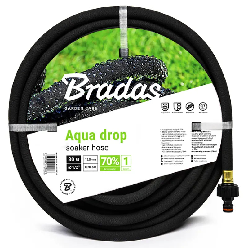 Bradas Aqua-Drop zweetslang 15 meter – flexibele platte druppelslang