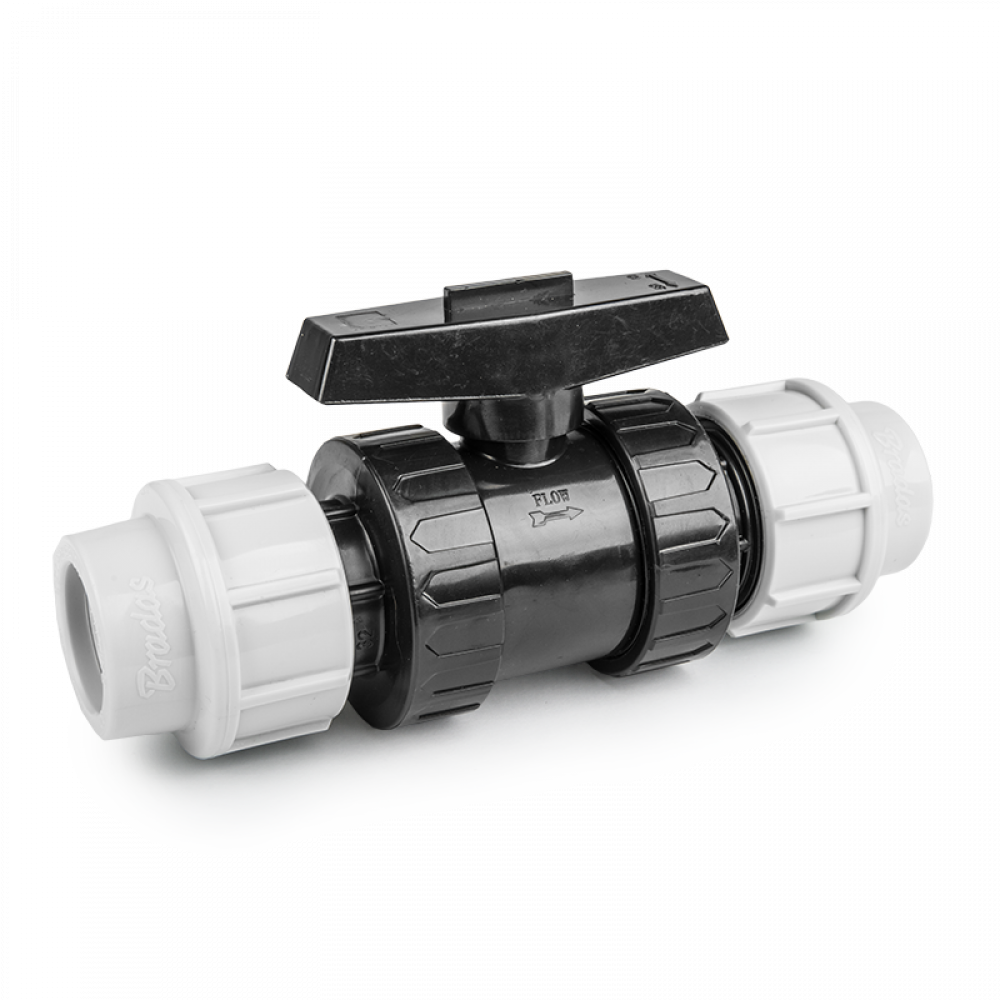 Tyleen koppeling klep 32 mm x 32 mm – Bradas PN16 afsluitkraan voor professionele beregeningssystemen