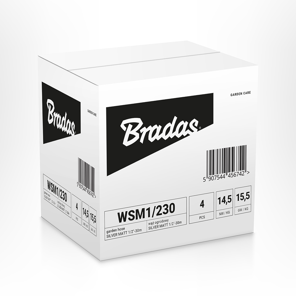 Bradas 30m tuinslang met comfortabele handgreep en anti-kink ontwerp