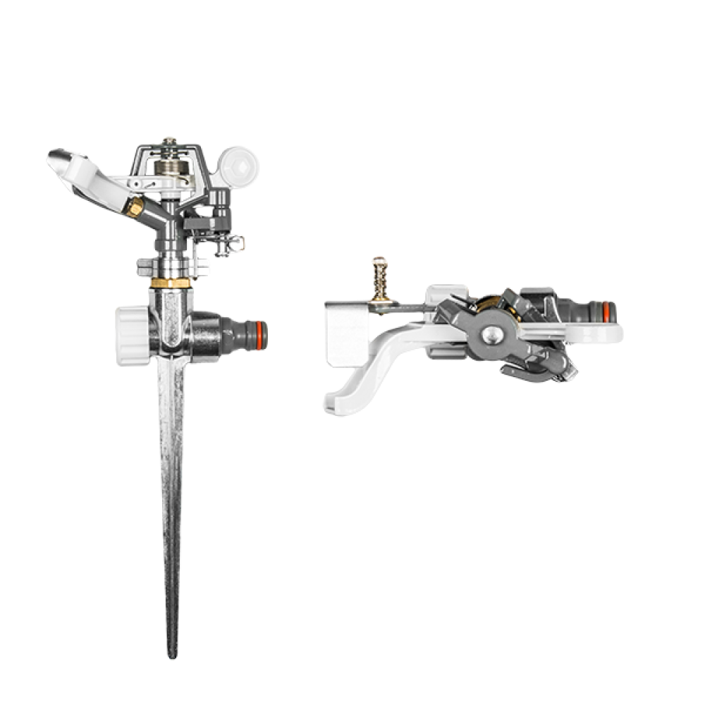 Bradas WHITE LINE pulserende sectorsproeier met metalen grondpin voor 539 m² beregening