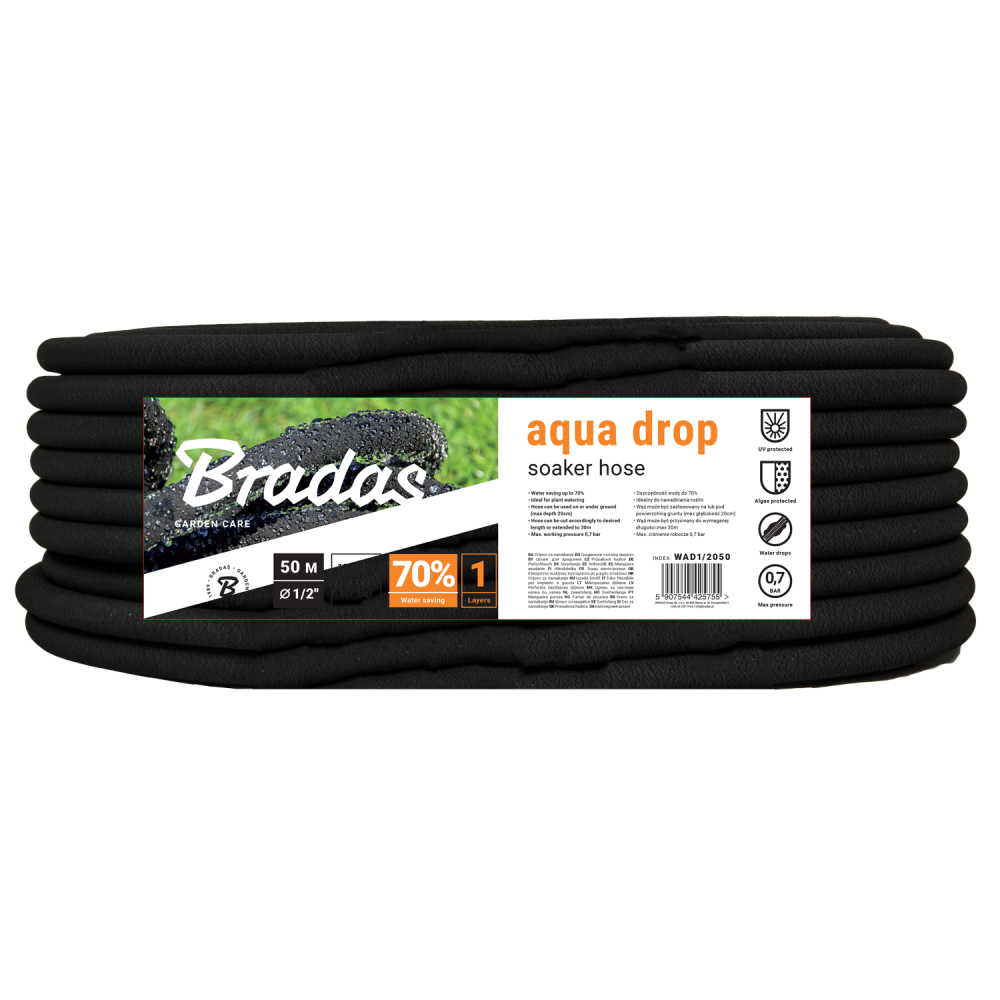 Bradas druppelslang voor borders en planten

