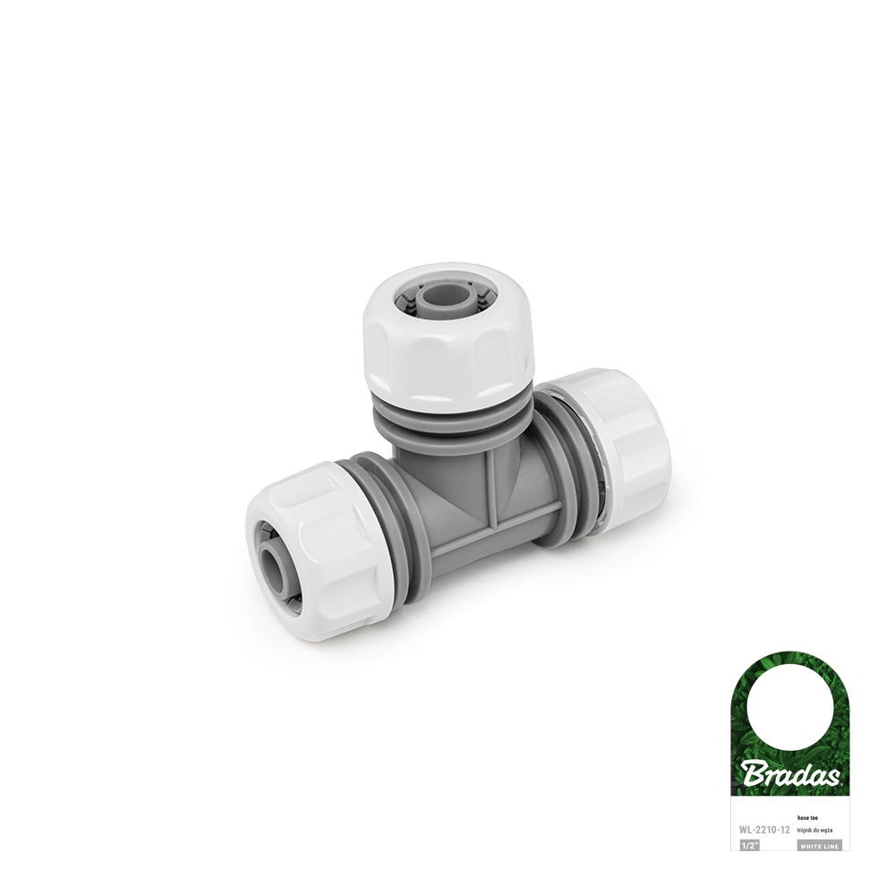 Bradas T-stuk koppeling 1/2 inch voor drie tuinslangen