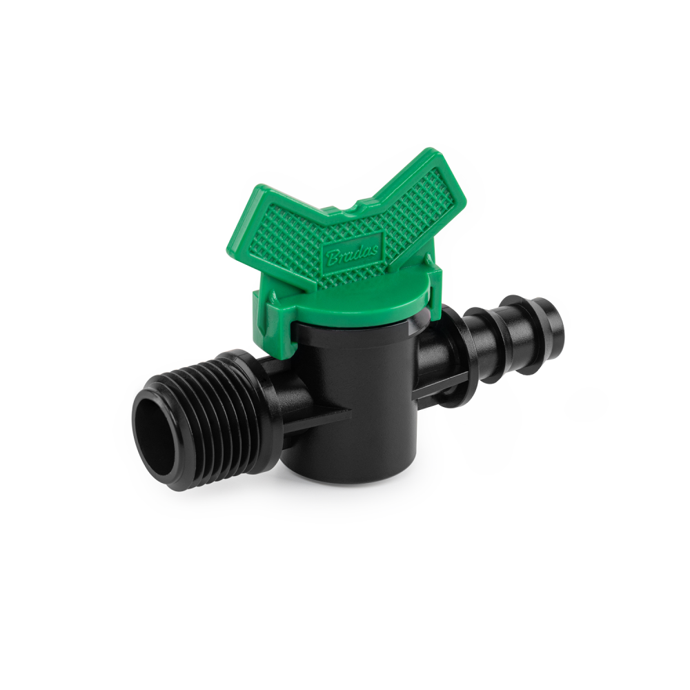 Bradas klep 13 mm 1/2 inch mannelijke draad naar 16 mm slangtuit
