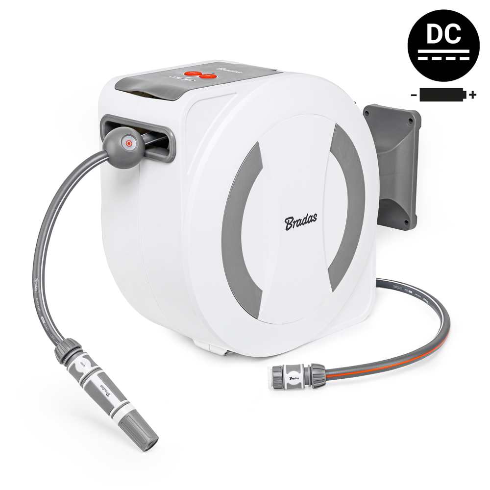 Bradas White Line elektrische wandslangenbox 30 meter met accu