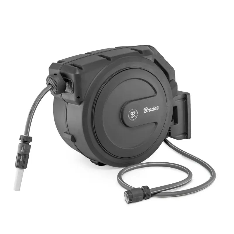 Bradas Wandslangenbox WHITE LINE 13 mm (1/2") - 30m - Automatisch oprolbaar - compleet met koppelingen Bradas