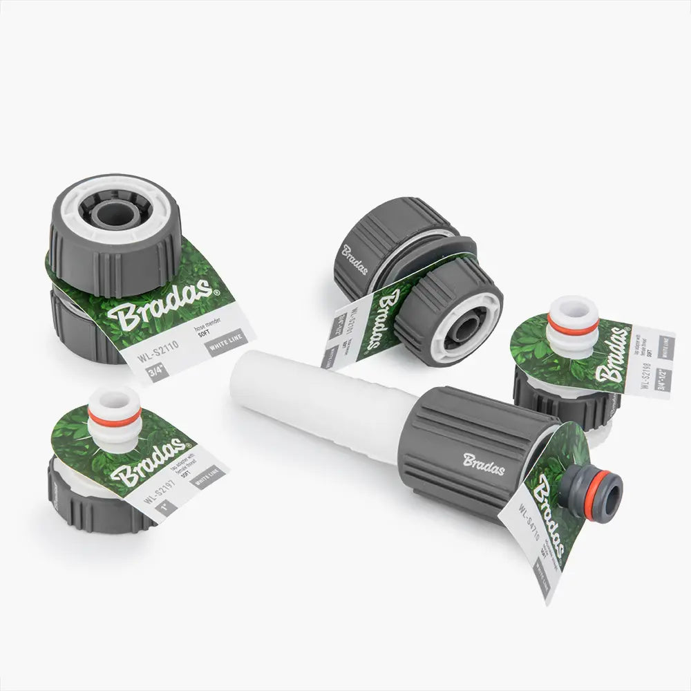 Detail van de Bradas WHITE LINE Snelkoppeling met stopfunctie voor eenvoudig aansluiten.