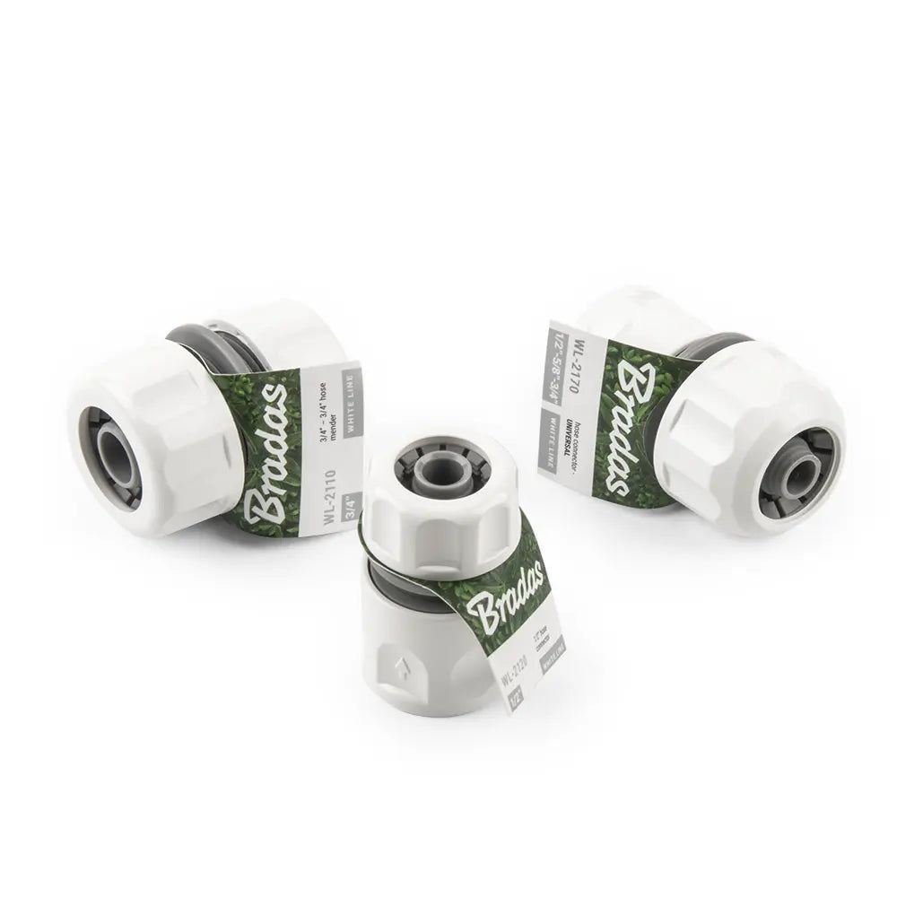 Detail van de Bradas WHITE LINE 19 mm (3/4") Koppeling met Stopfunctie.