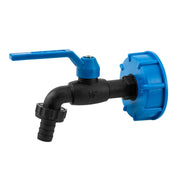 Bradas Set IBC S60x6 Kraan zwart Nylon 19 mm (3/4") Buitendraad voor 5/8" Slang + Nippel Bradas