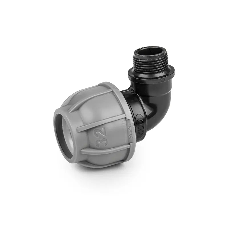 Bradas PN10 Bocht 20mm / 1/2" Mannelijk voor PE-buizen | Bradas.nl