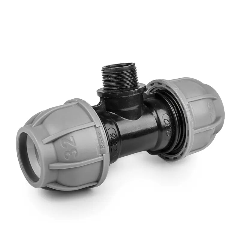 Bradas PN10 T-stuk 20 mm / 1/2" Mannelijk voor PE-buizen | Bradas.nl