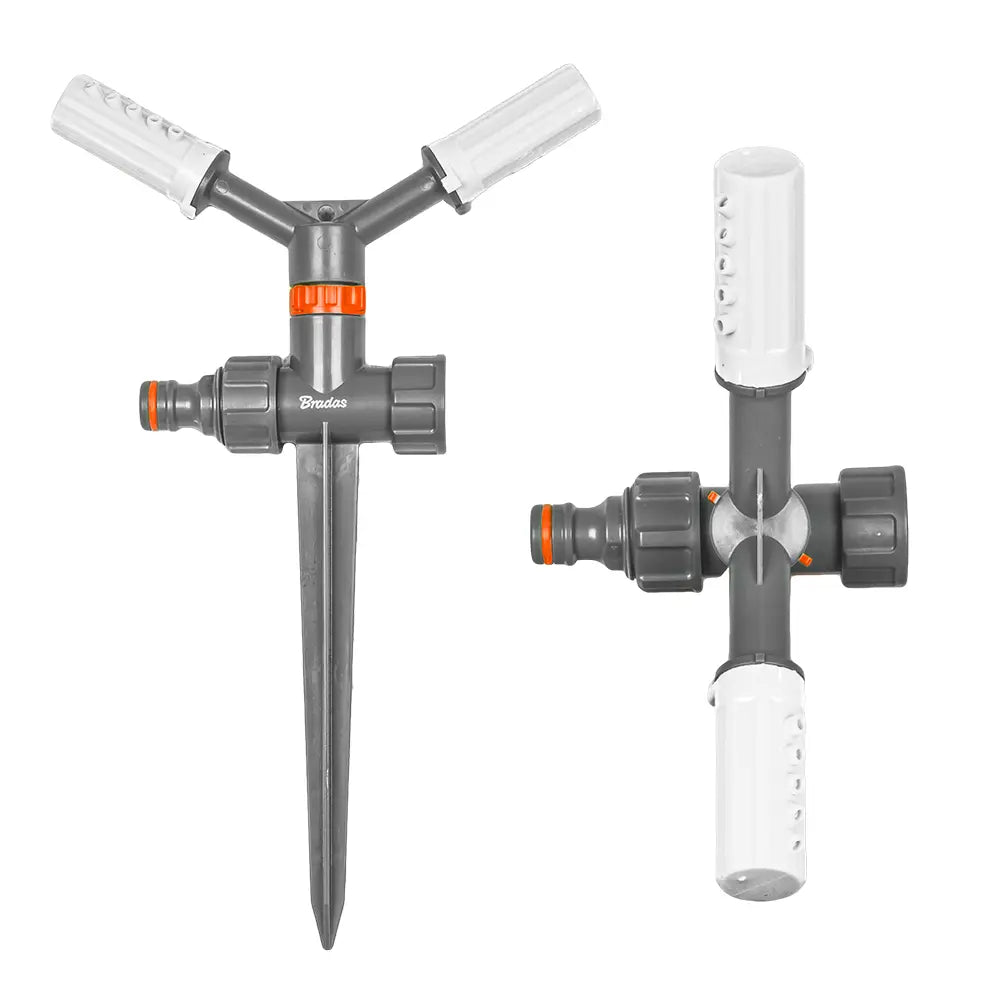 Bradas WHITE LINE 2-Arm Roterende Sproeier op Spike met verstelbare armen voor optimale bewatering.