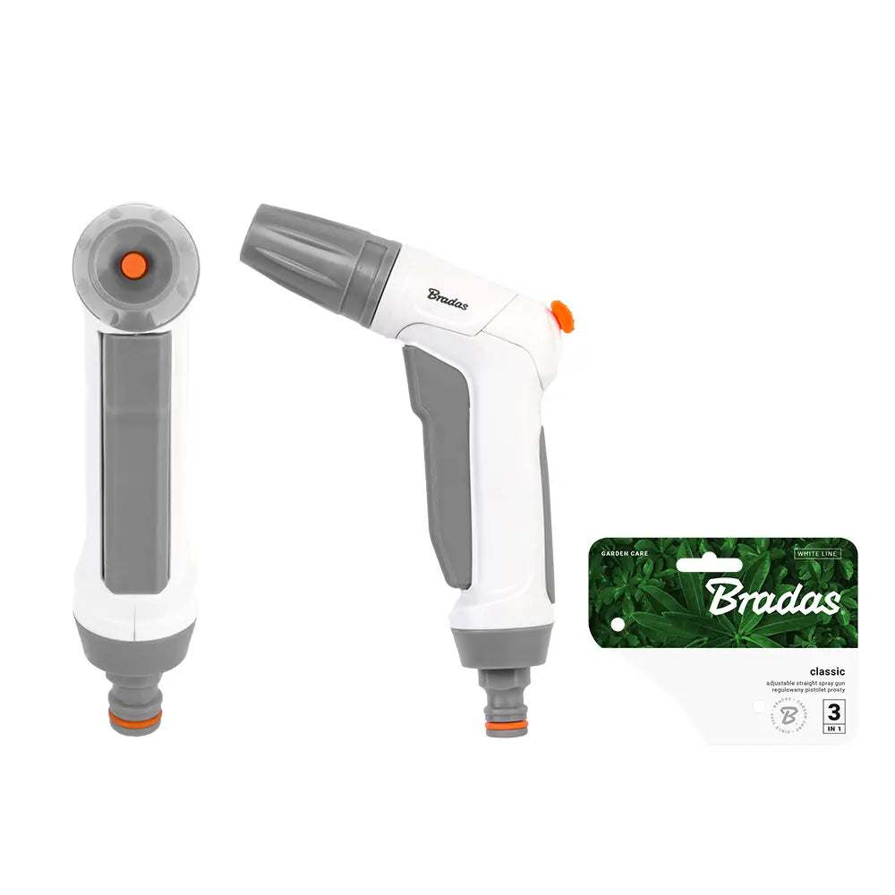 Bradas WHITE LINE Classic Verstelbare Spuitpistool met gepatenteerde waterstroomregeling.