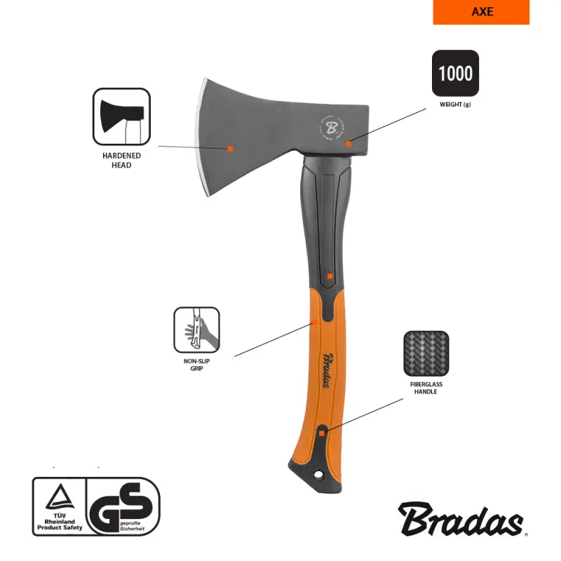 Bradas bijl - glasvezel steel - 1000g Bradas